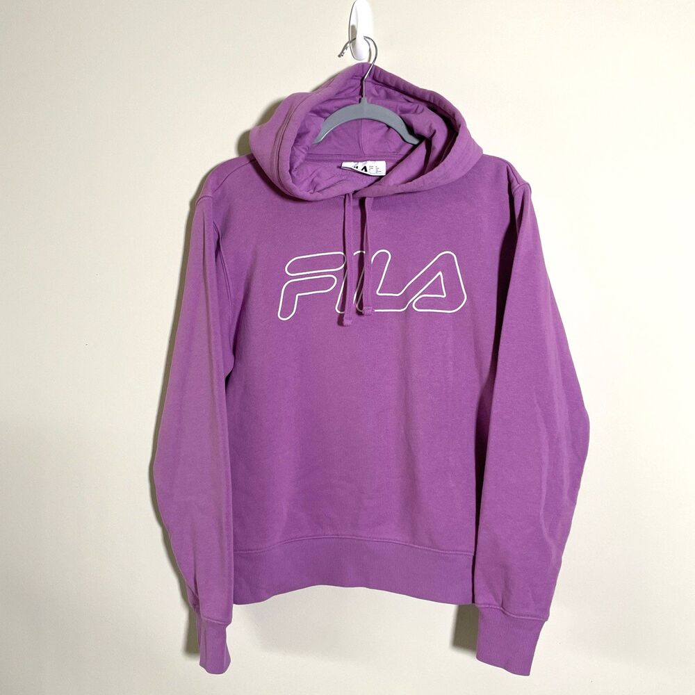 Fila Adult Women's Purple Sweatshirt Pullover Hooded Sz Small Athleisure Casual